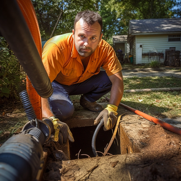 Greentown pa septic service man pumping a septic tank